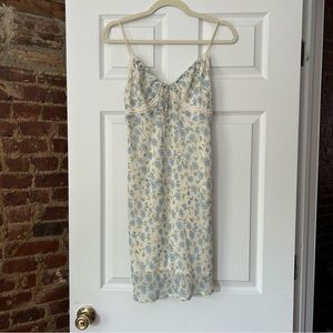 blue floral mini dress